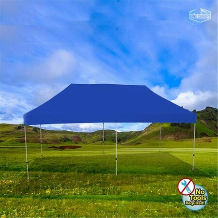 KING CANOPY 10 x 20 ft. Athena White Frame Instant Pop Up Tent with Blue Cover ATHALW20BL